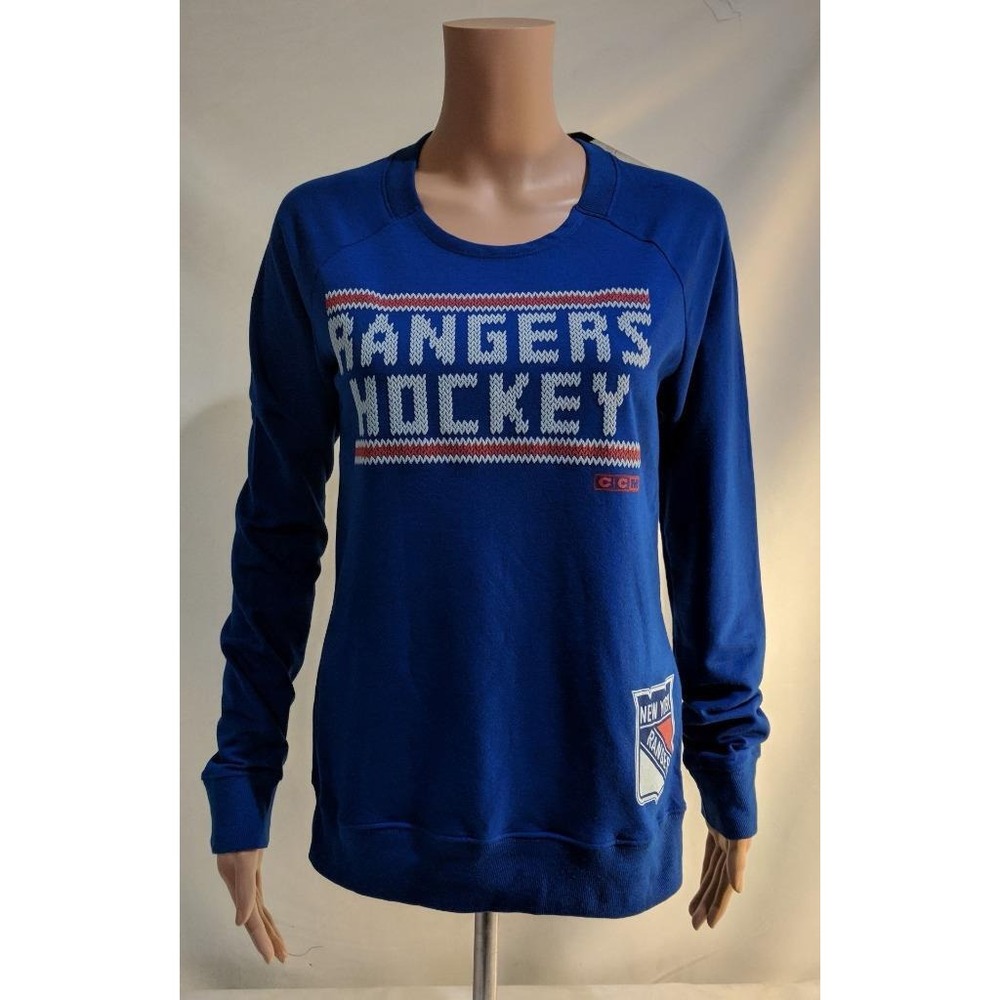 Reebok Women's Small New York Rangers Lightweight Crew Neck Sweatshirt NEW NWT